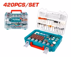 Juego de 420 Accesorios para Minitorno TOTAL – Con Estuche